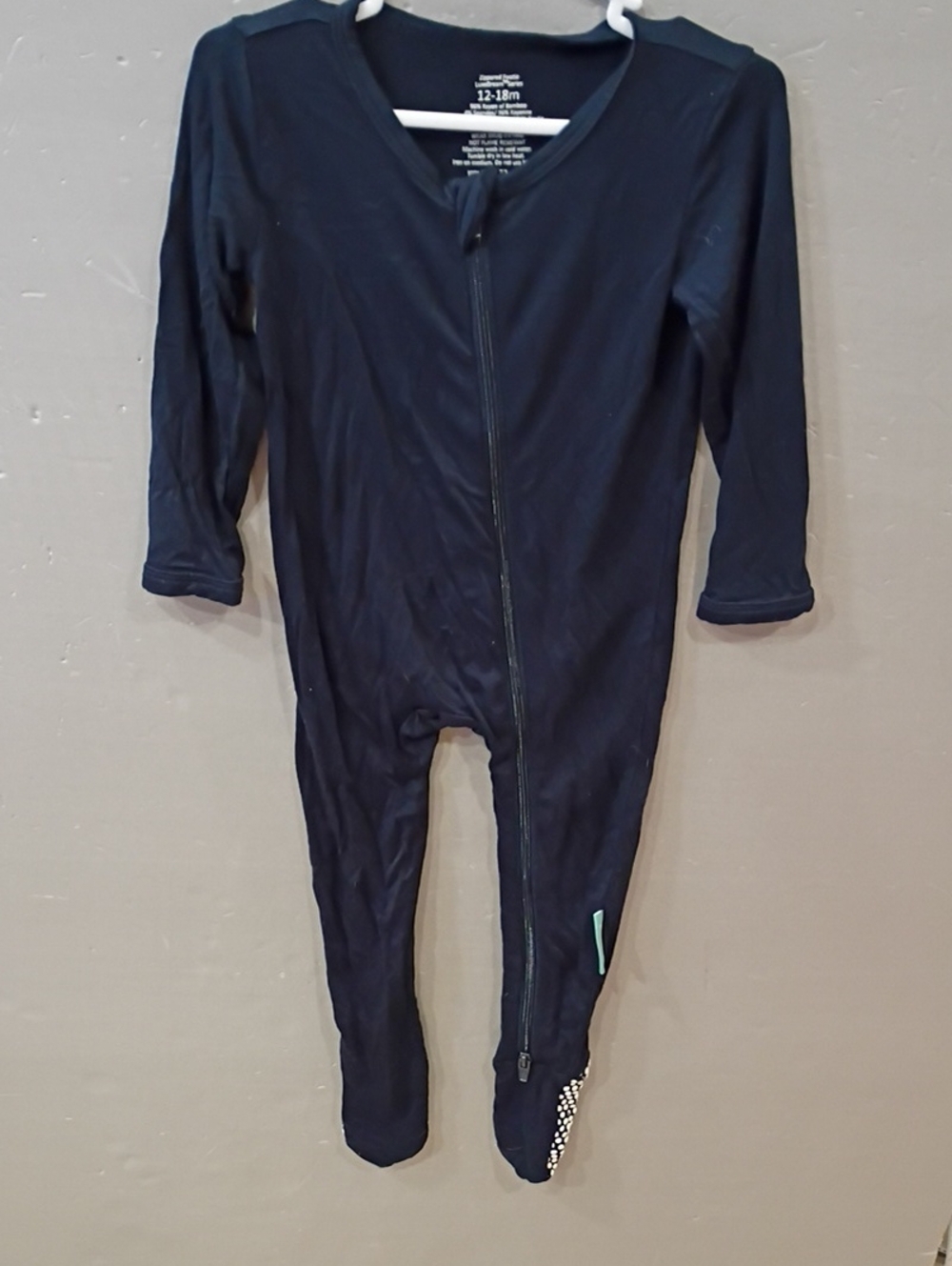 Pur Comfy 12-18 Bamboo Children's Navy Zip Footed One-Piece